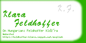 klara feldhoffer business card